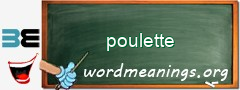 WordMeaning blackboard for poulette
